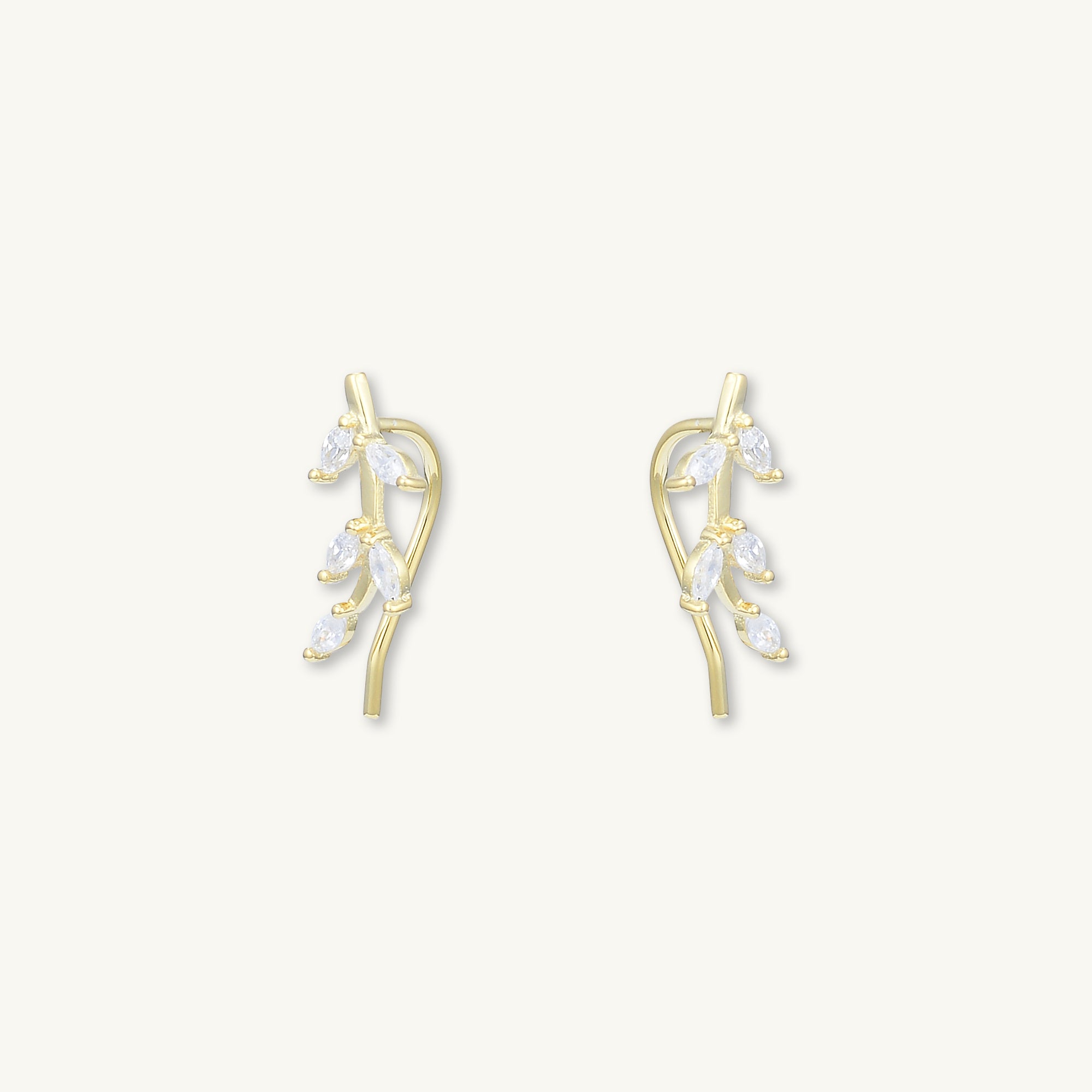 Leaf Sapphire Climber Earrings