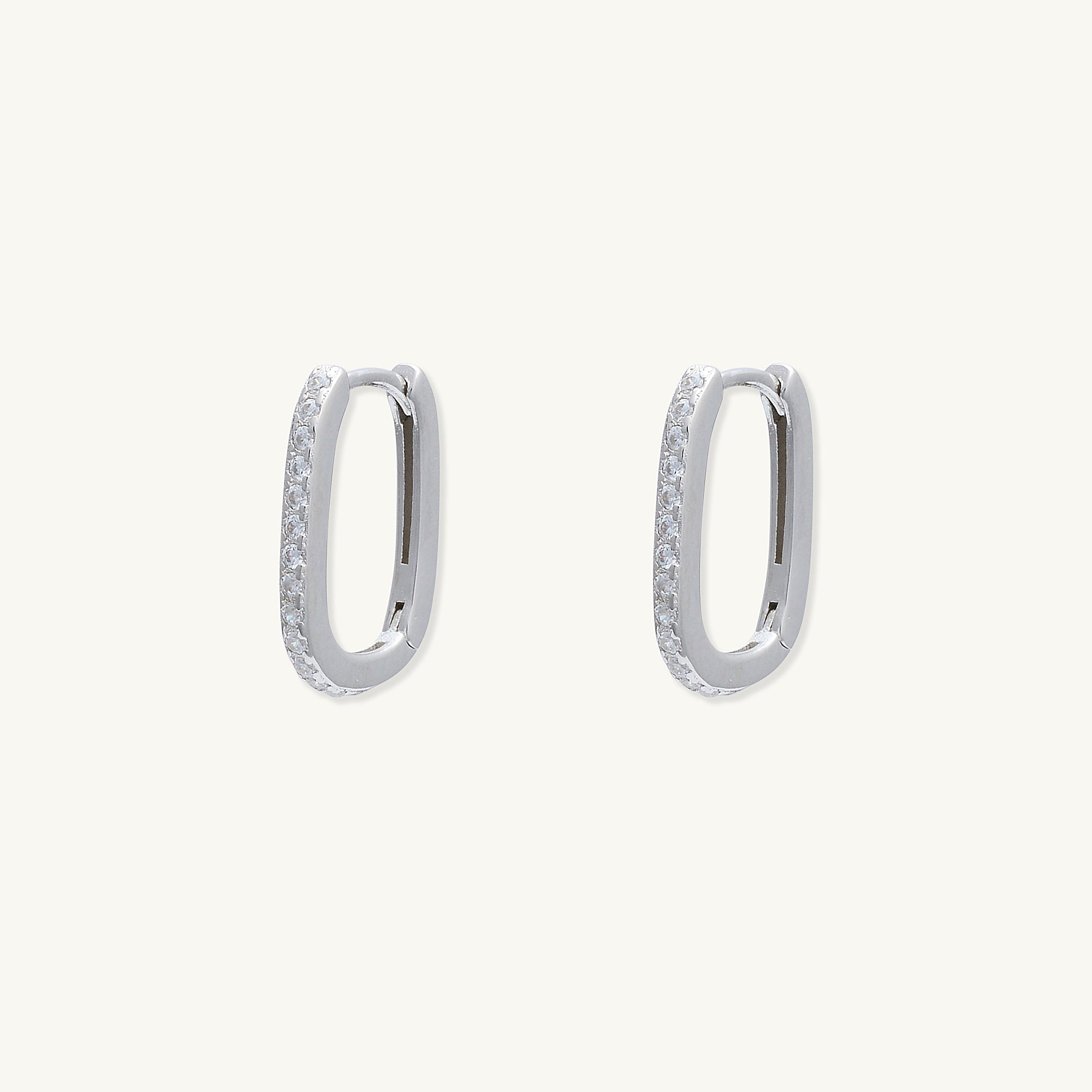 Classic Sapphire Oval Huggie Earrings