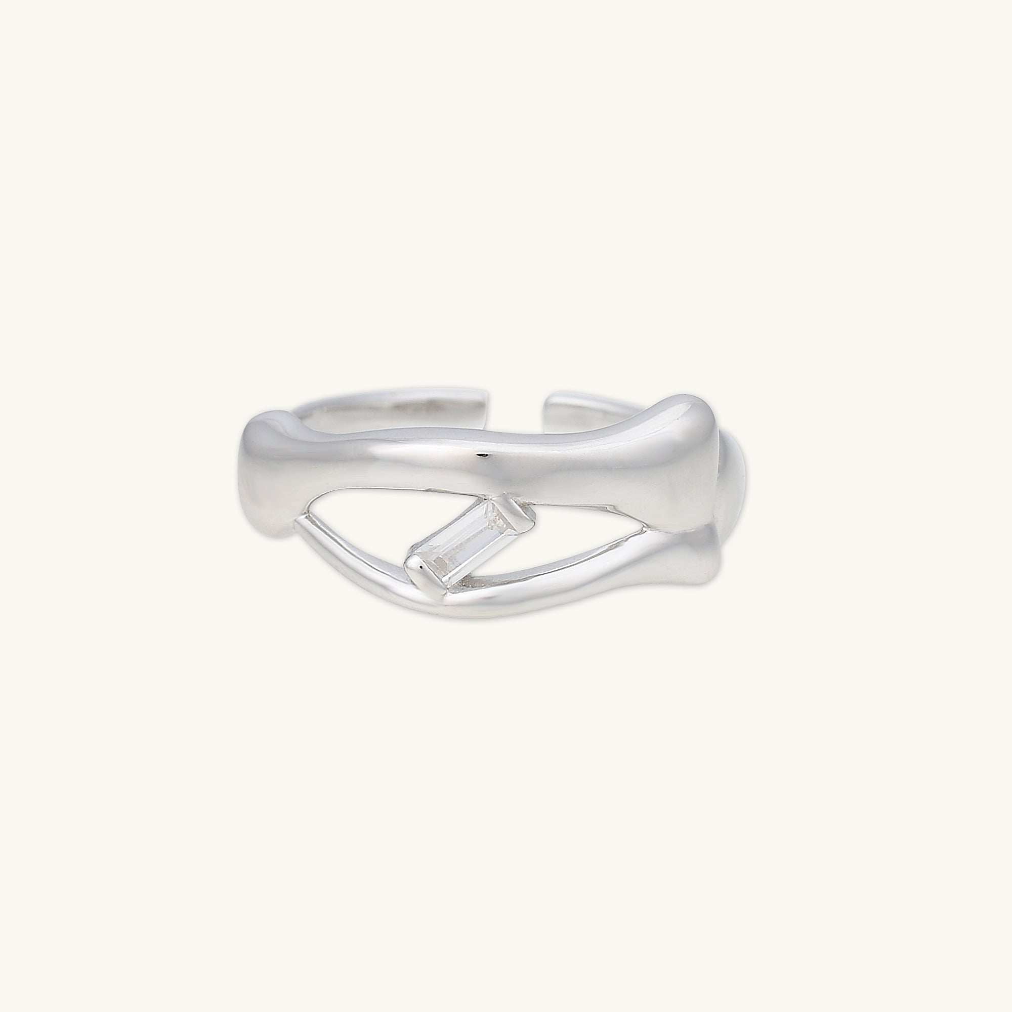 Baguette Open Adjustable Ring