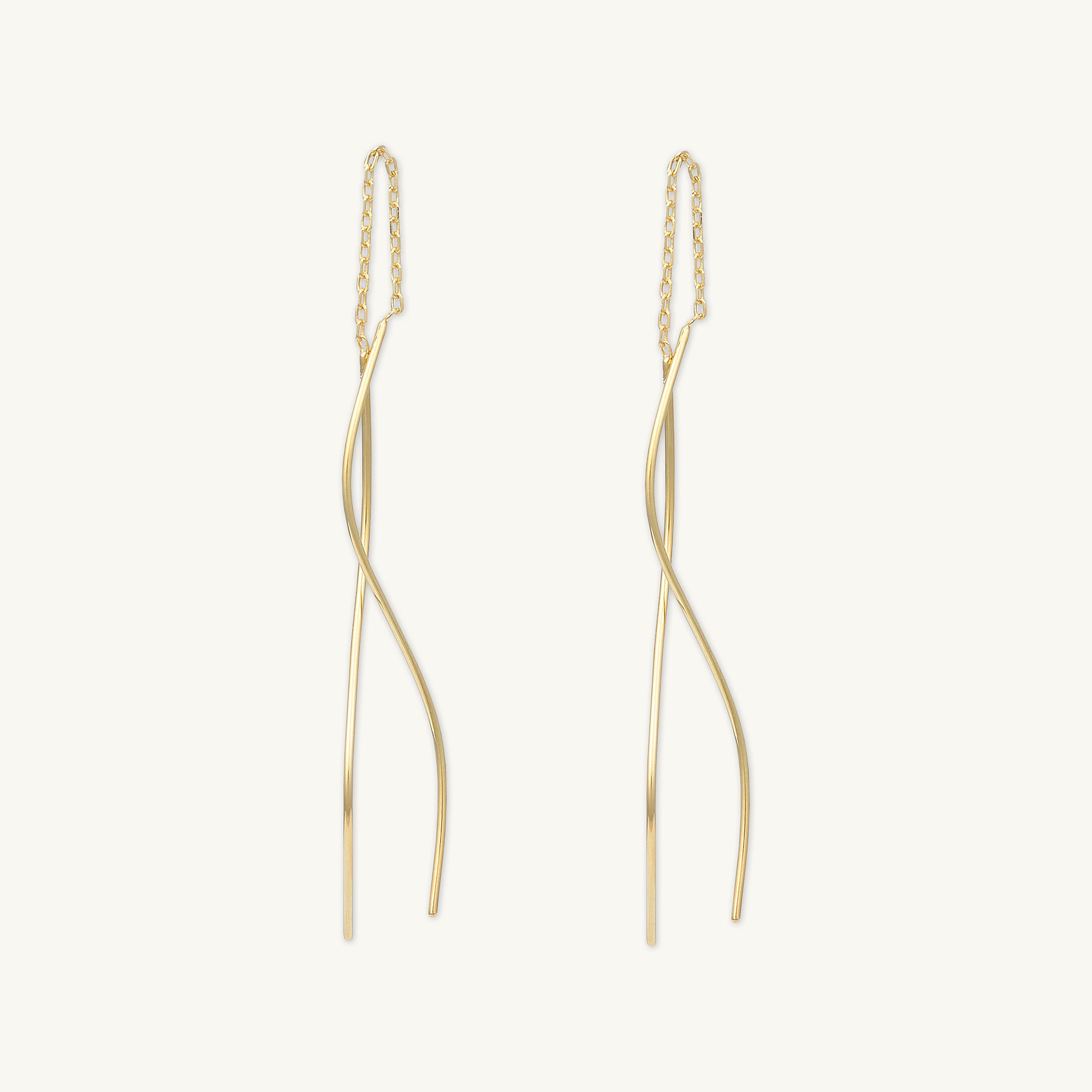 Swirl Threader Chain Earrings