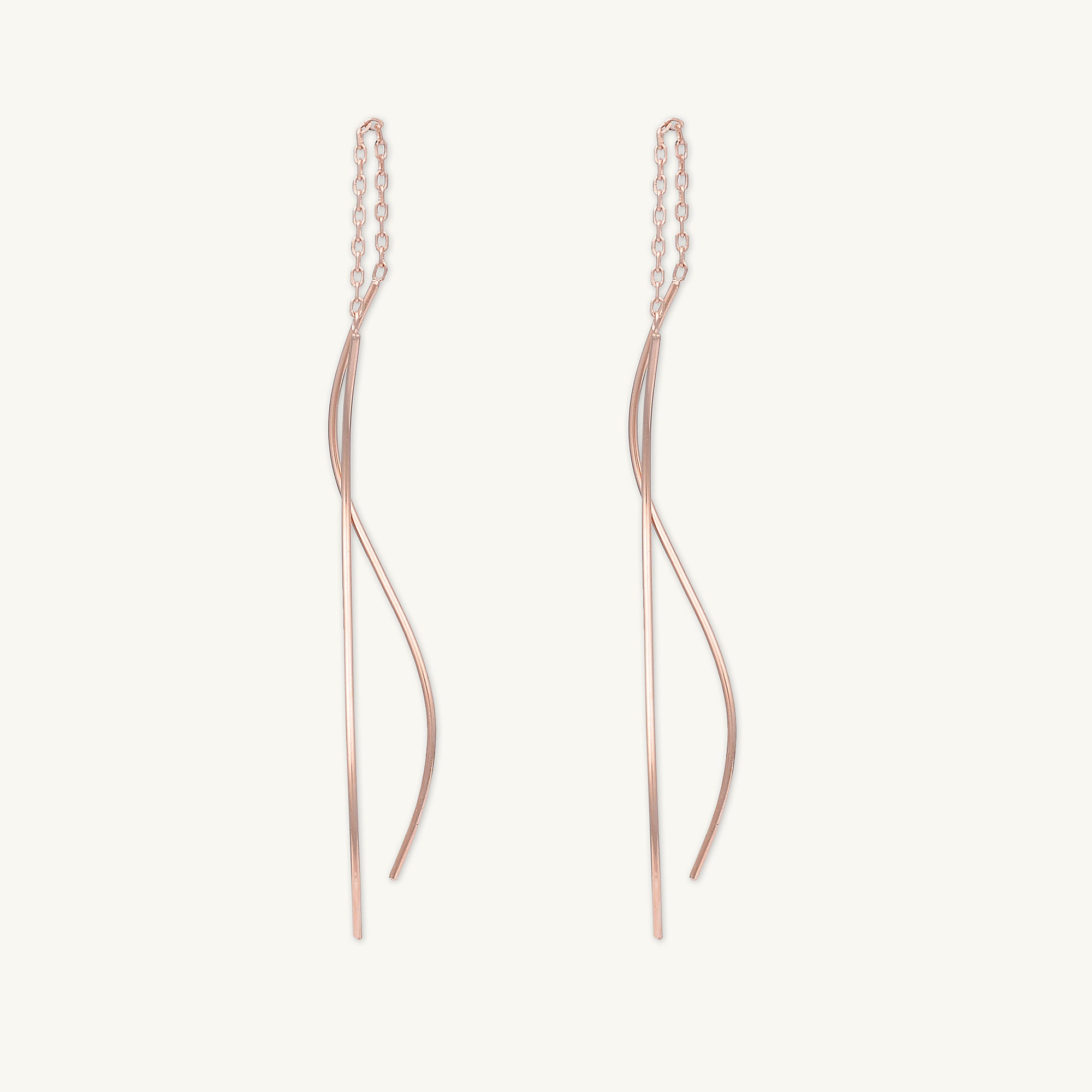 Swirl Threader Chain Earrings