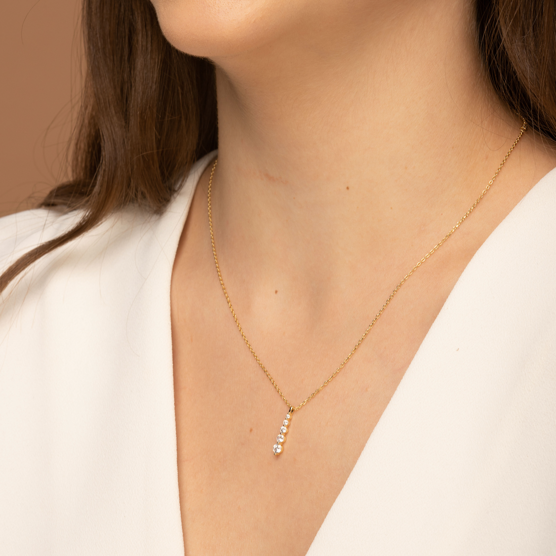 Sapphire Vertical Drop Necklace