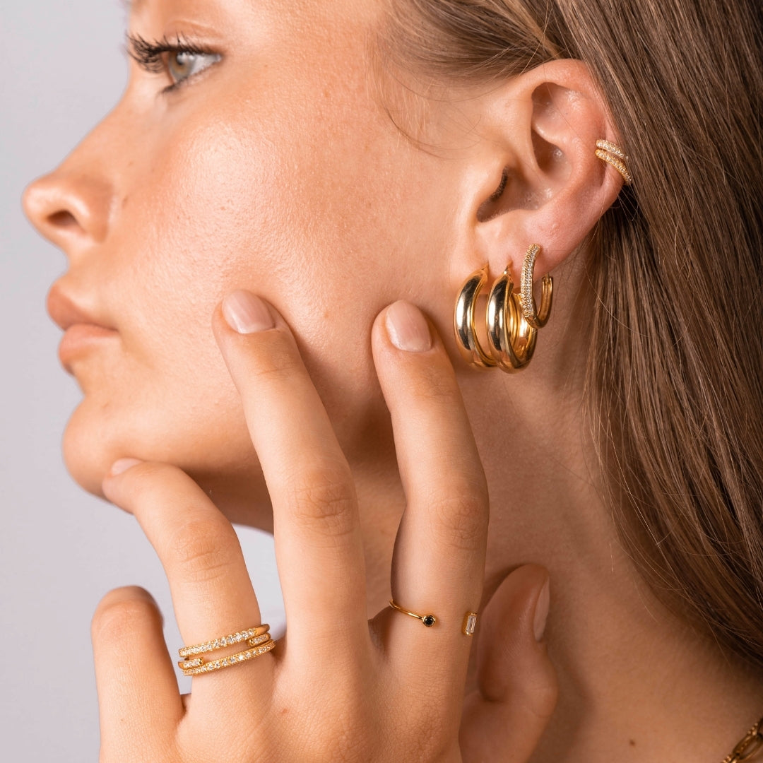 Thick Tube Hoop Earrings