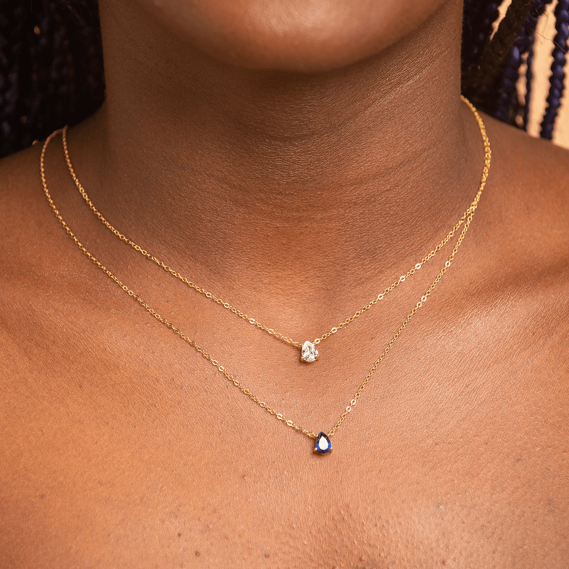 Birthstone Pear Shaped Necklace April - Camile & Stone