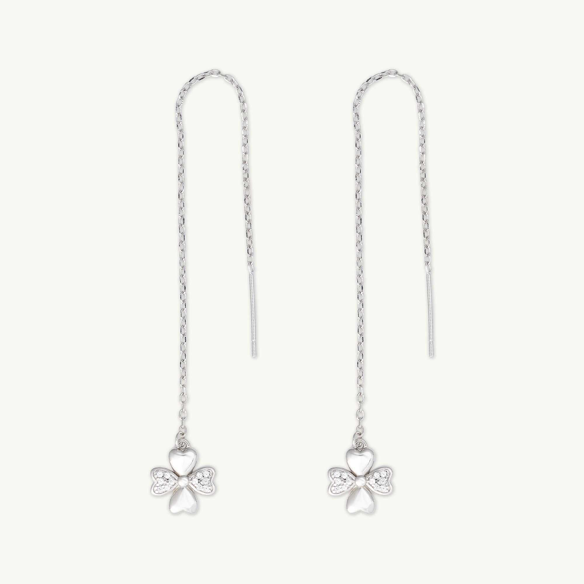 Clover Sapphire Threader Earrings - Camile & Stone