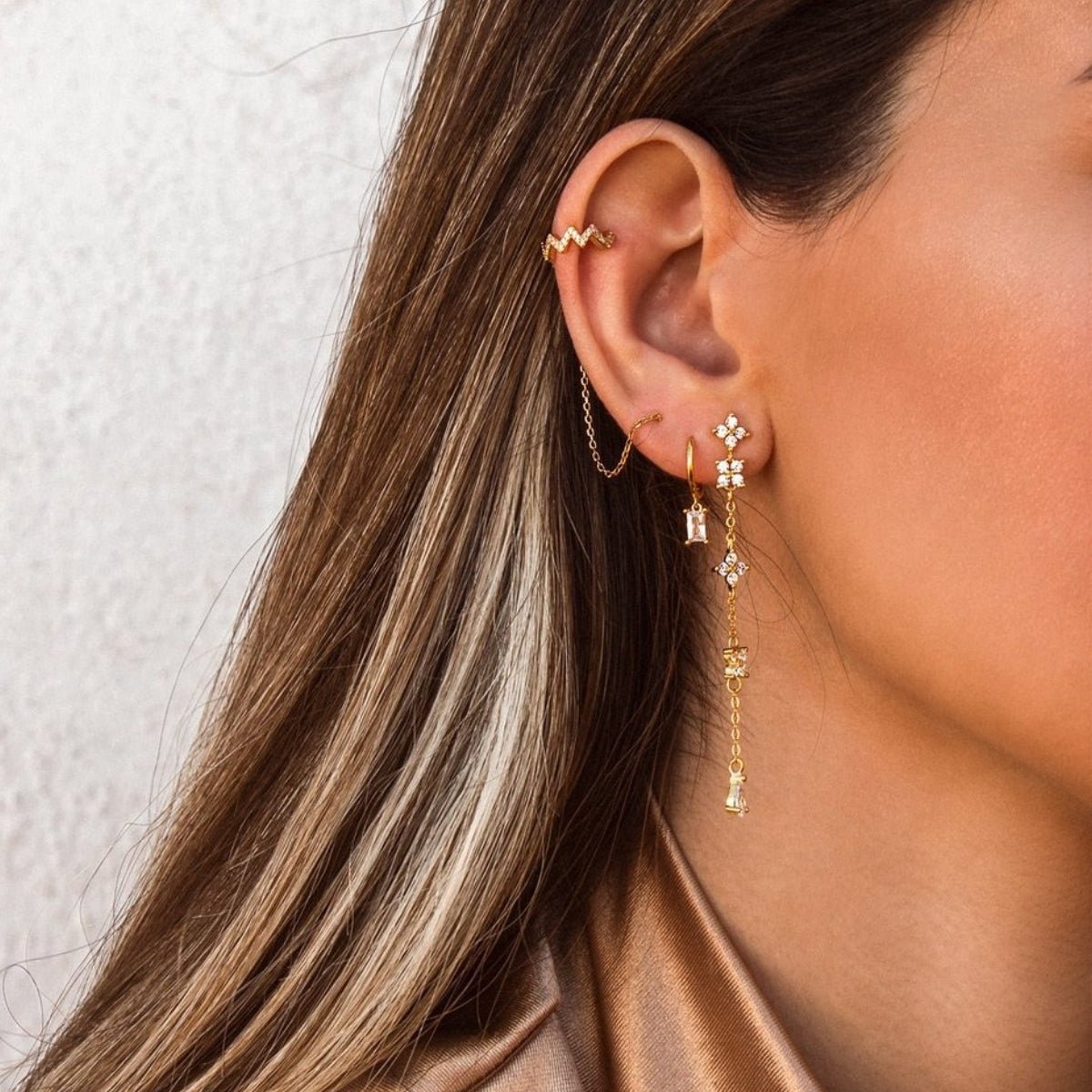 Emerald Baguette Hoop Earrings - Camile & Stone