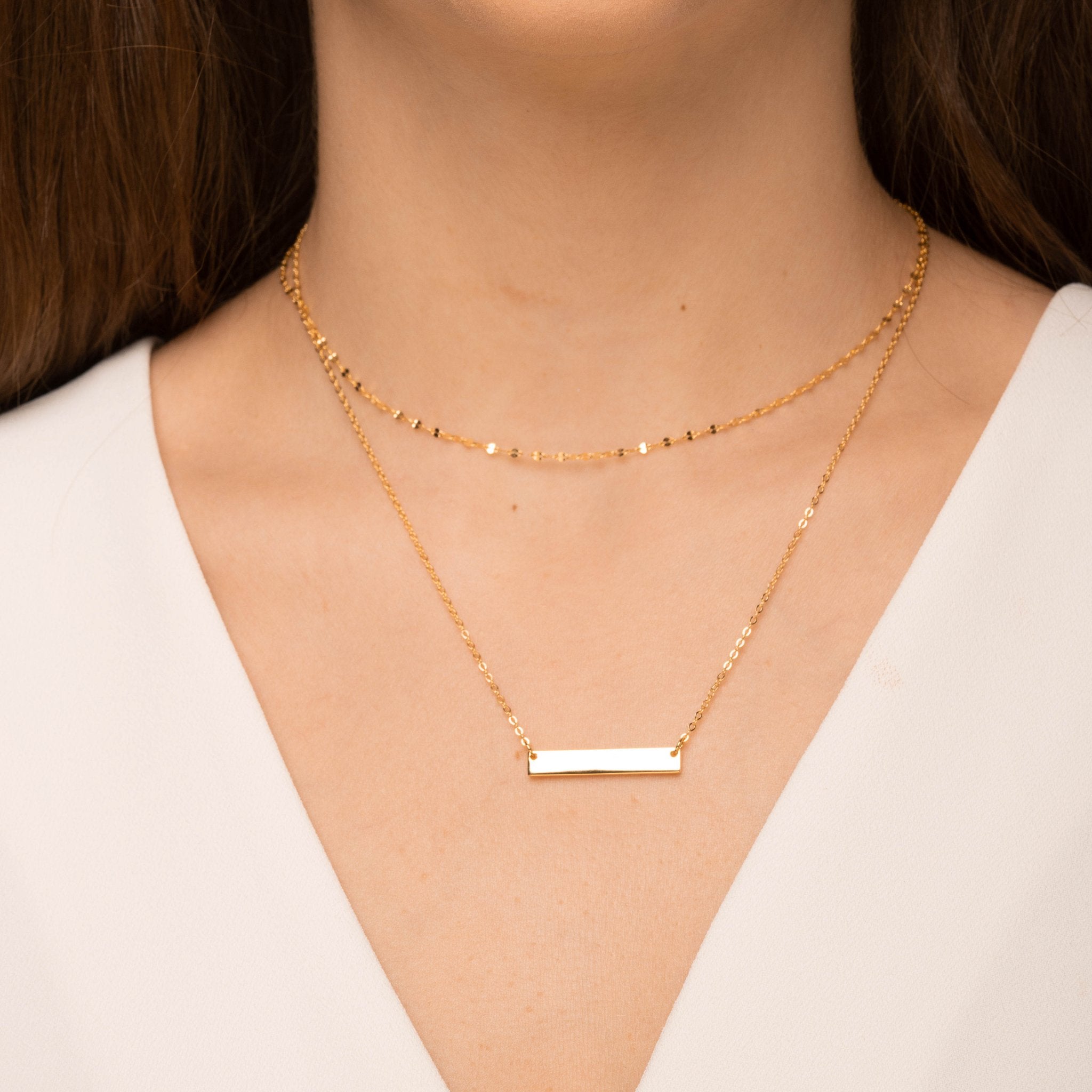 Engraved Personalised Bar Necklace - Camile & Stone