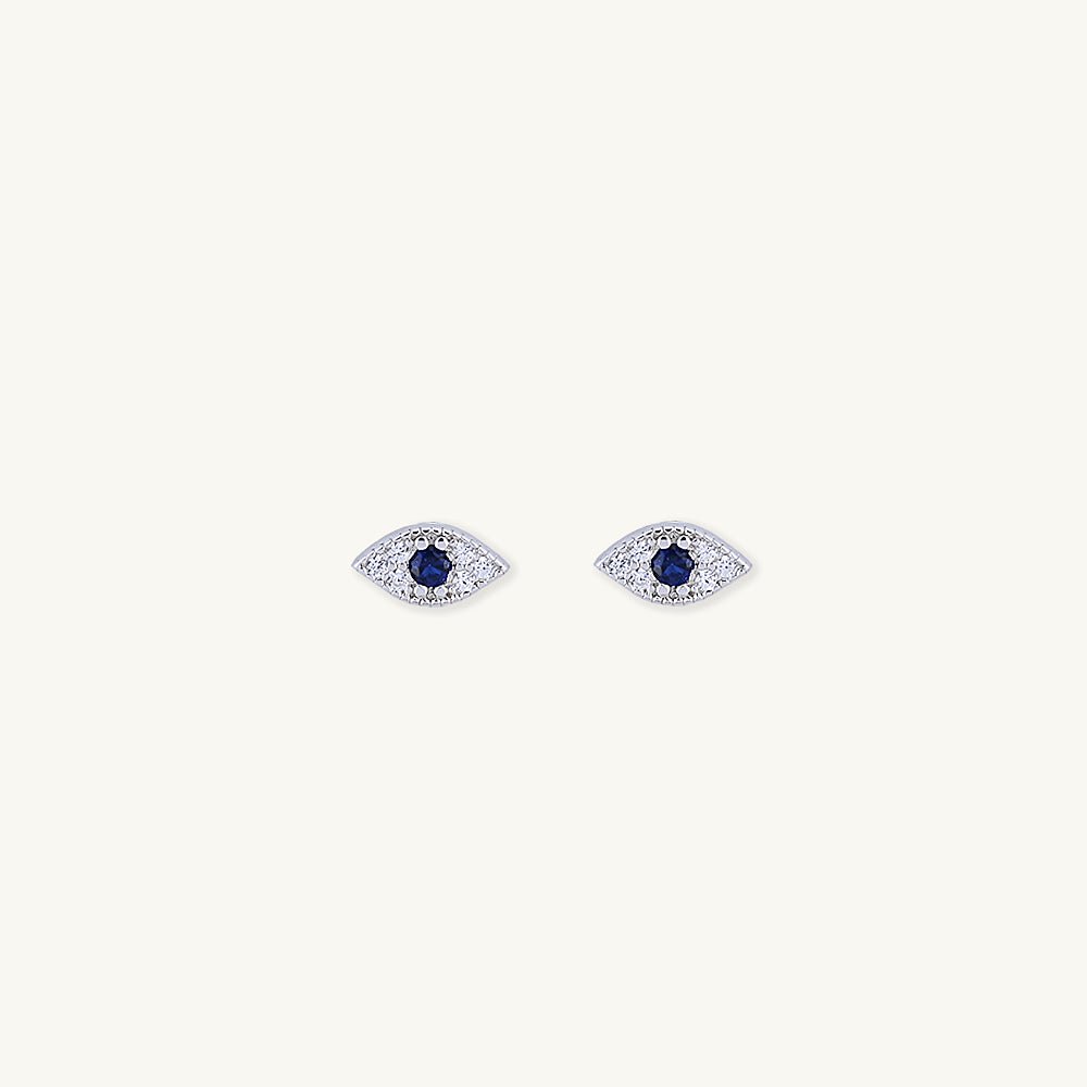 Evil Eye Pave Stud Earrings - Camile & Stone