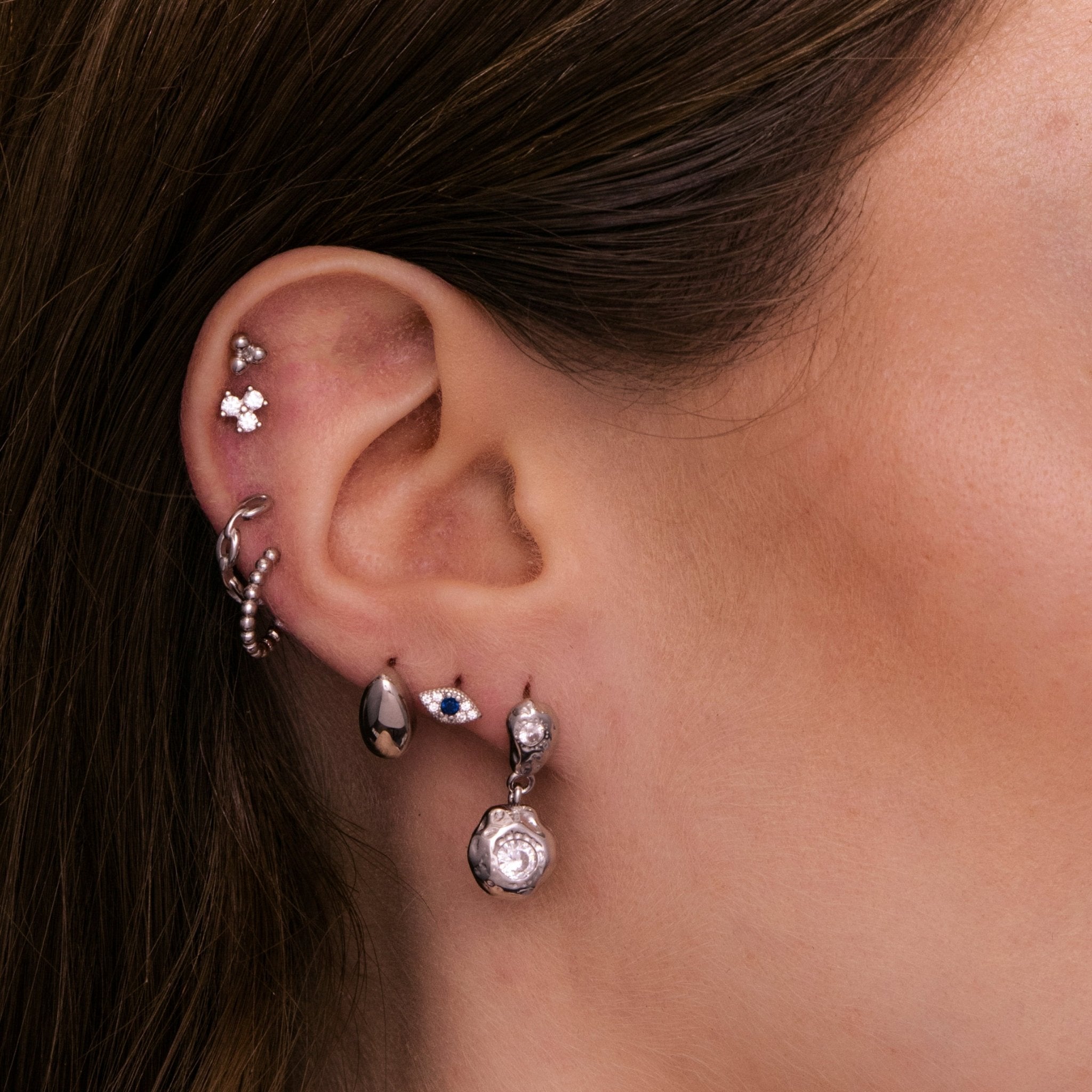Evil Eye Pave Stud Earrings - Camile & Stone