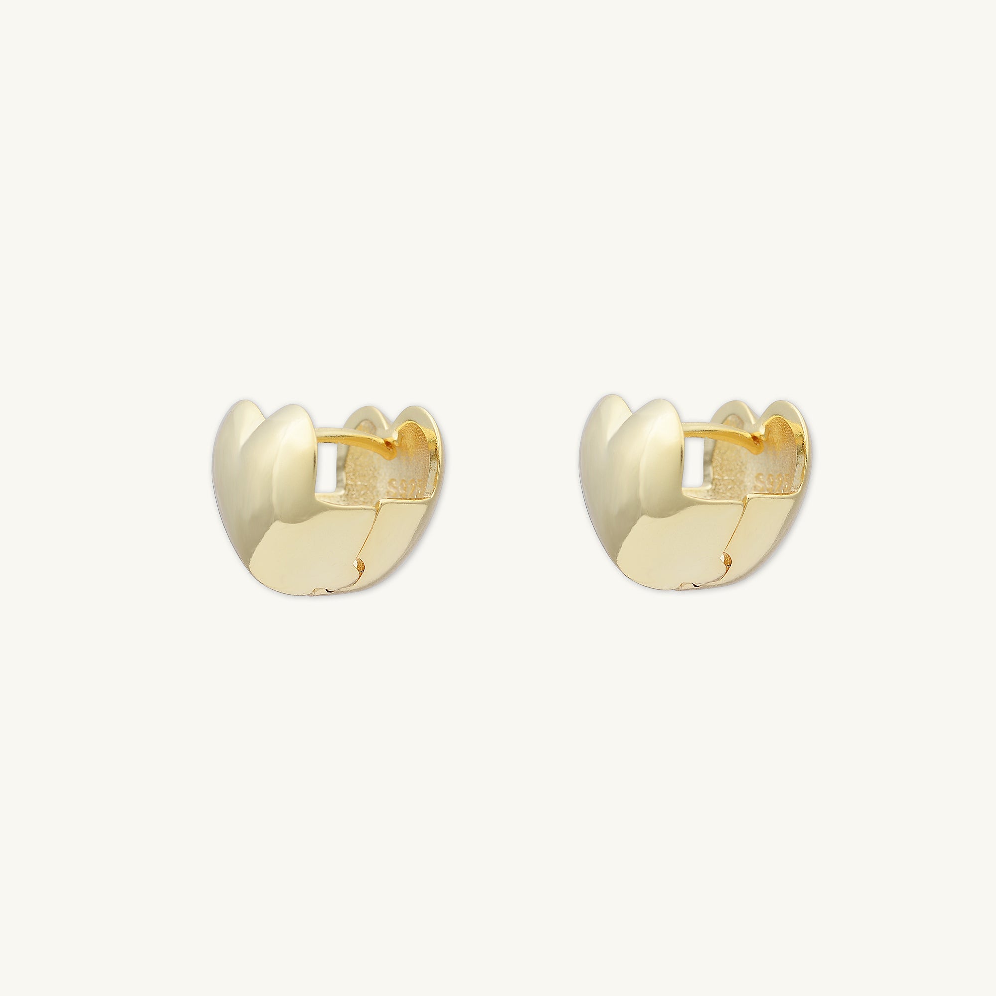 Heart Dome Huggie Earrings - Camile & Stone
