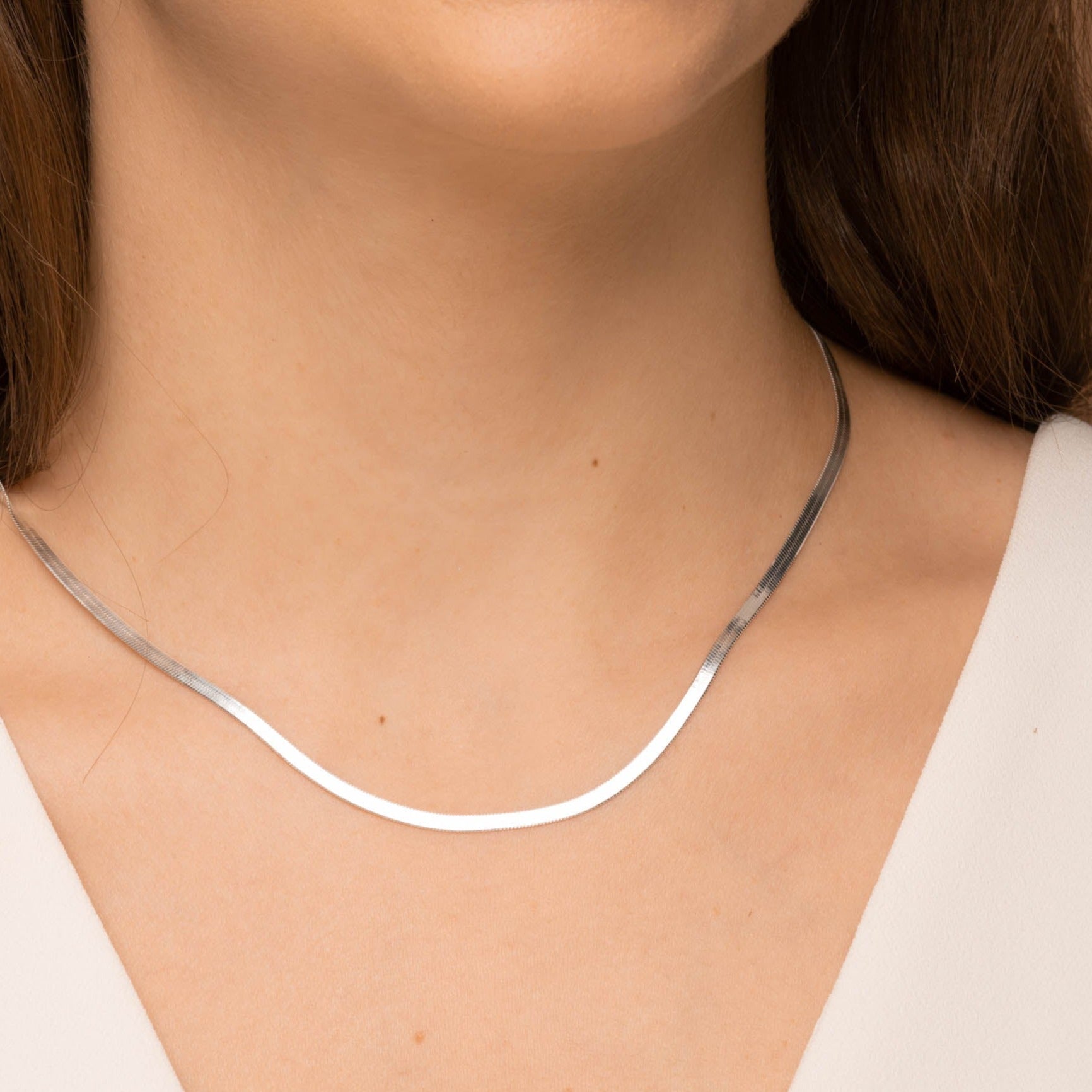 Classic Herringbone Chain Necklace