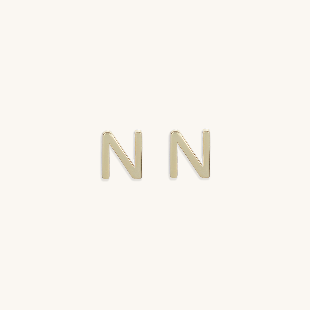 Initial Letter Stud Earrings - Camile & Stone