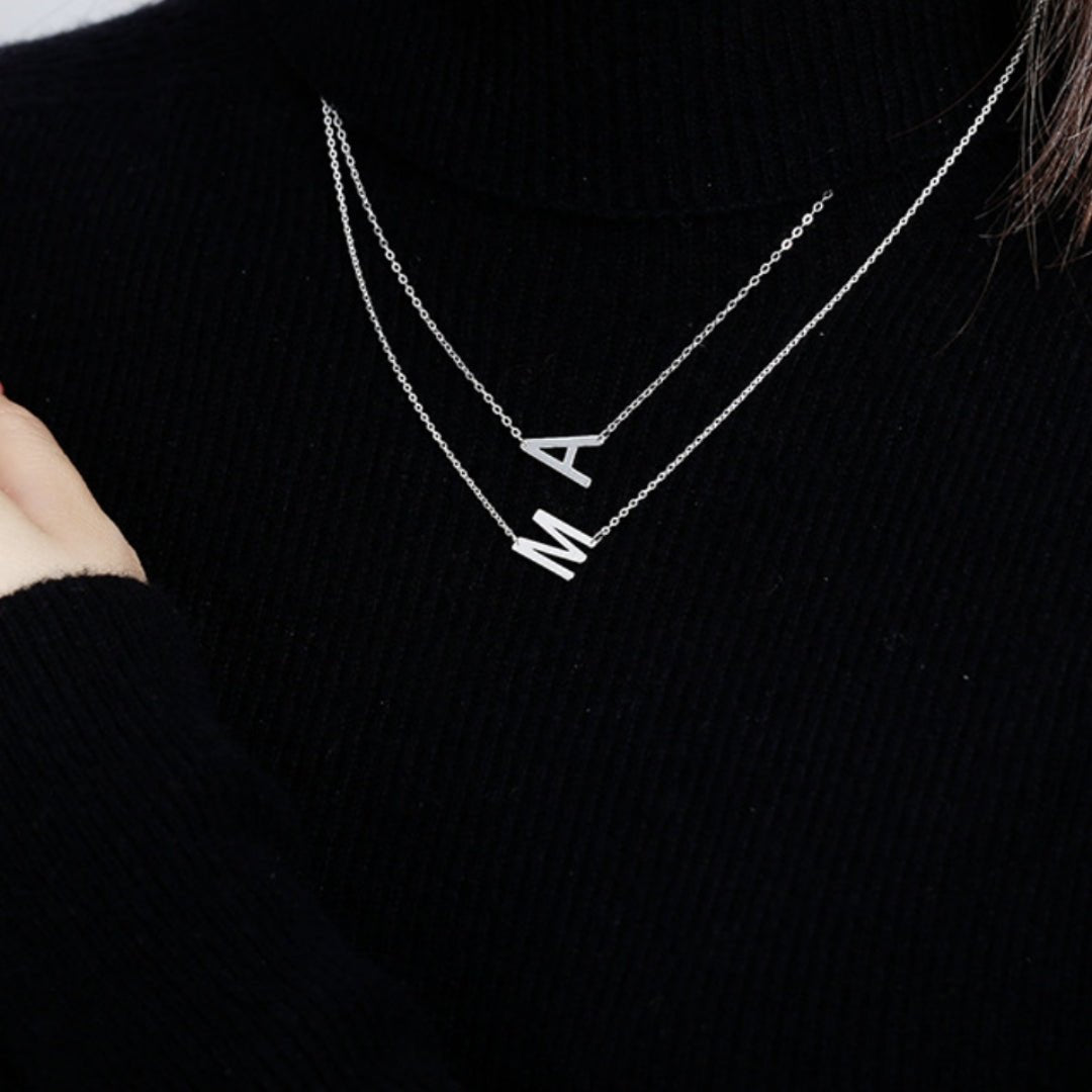 Large Sideways Letter Necklace - Camile & Stone