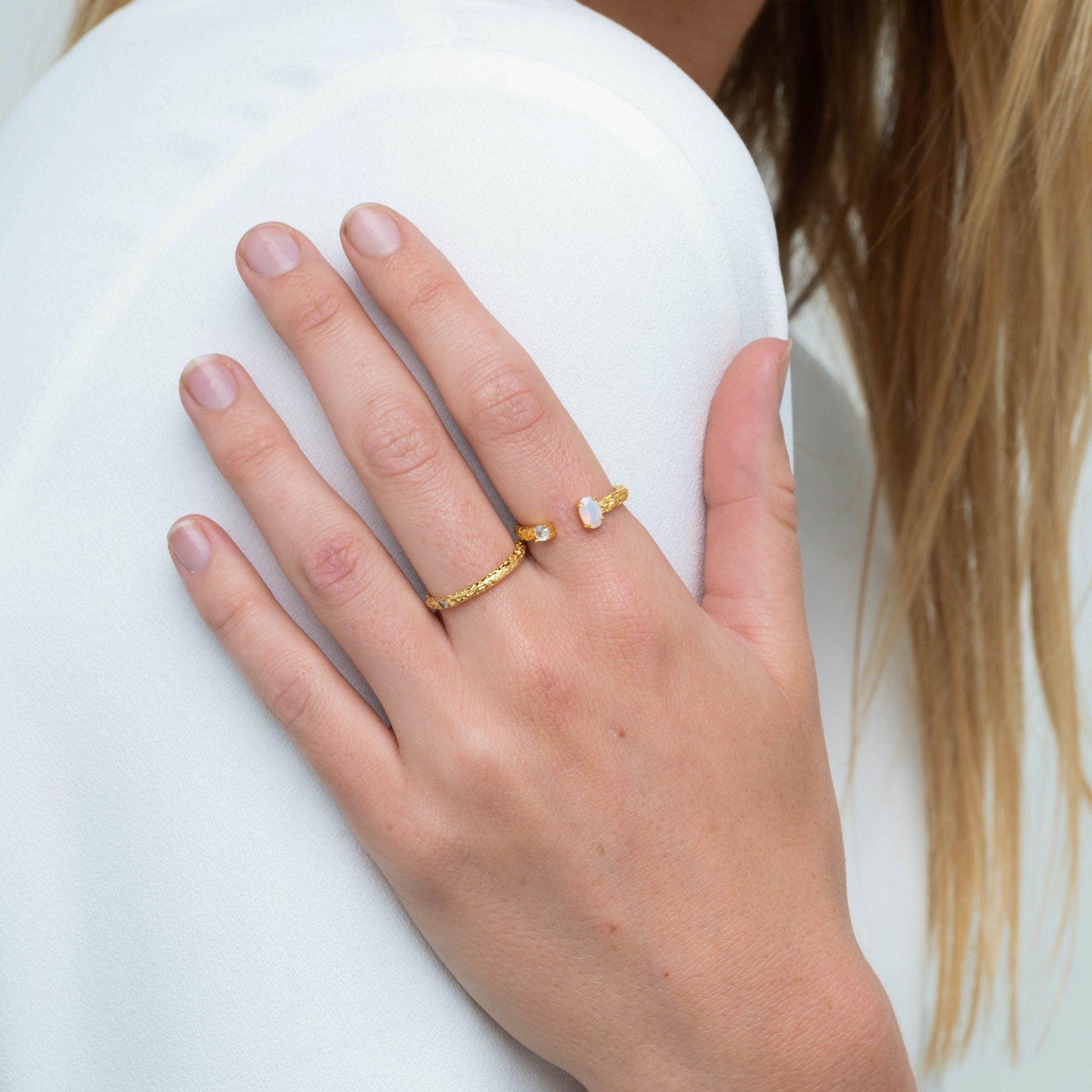 Molten Baguette Stacking Ring - Camile & Stone