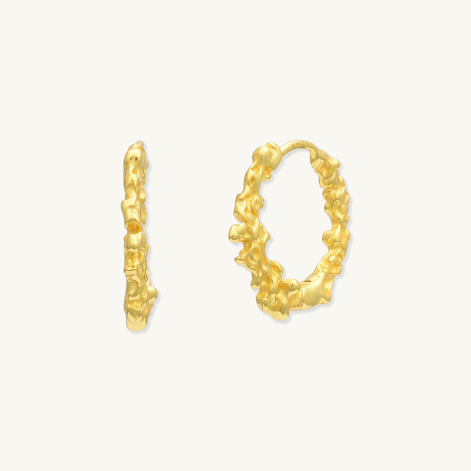 Organic Molten Huggie Hoop Earrings - Camile & Stone
