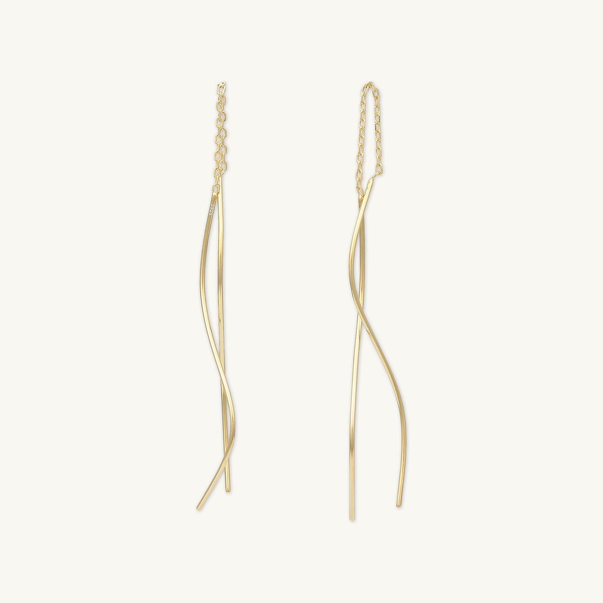 Swril Thread Swirl Threader Chain Earrings