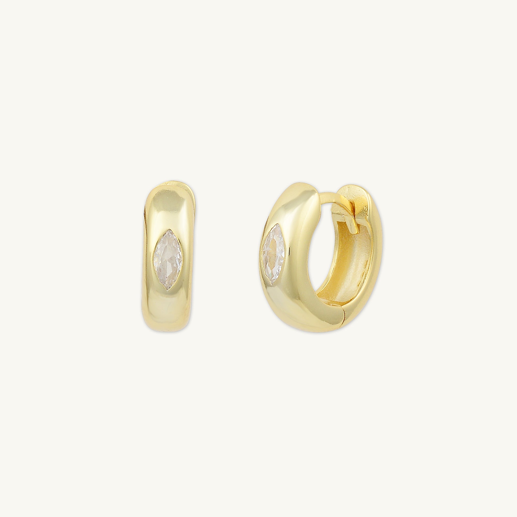 Thick Huggie Sapphire Earrings - Camile & Stone