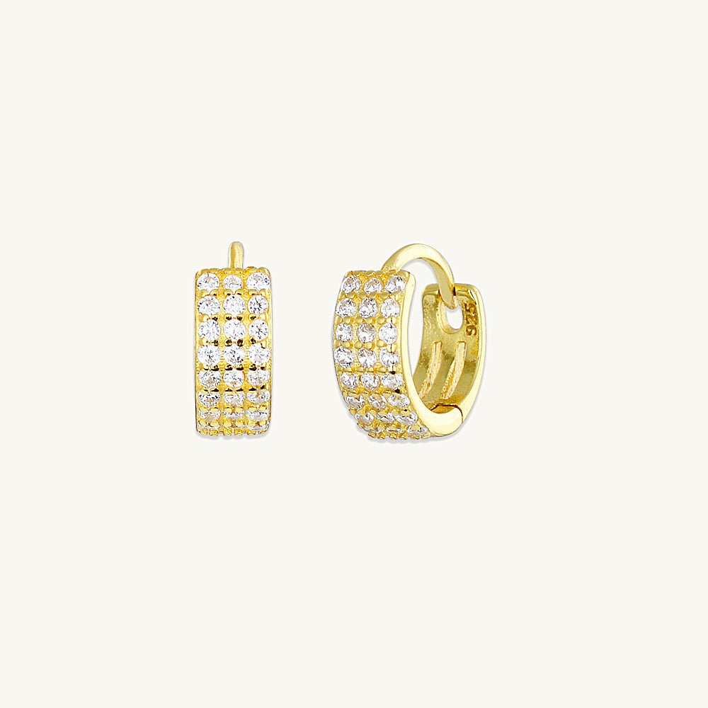 Triple Sapphire Pave Huggies - Camile & Stone